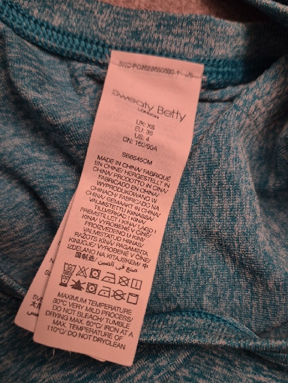 Sweaty Betty Teal Heathered Racerback Tank Top - Picture 2 of 4